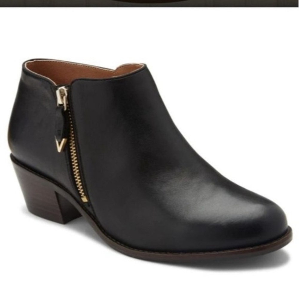 Vionic Jolene Leather Booties Black Size 9